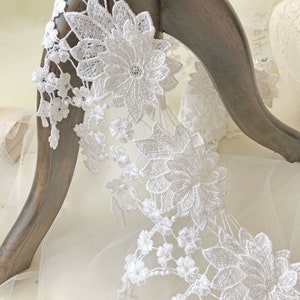 Blumen-Spitzenbesatz Zarte Spitze Handwerk Blumenspitze Fransen DIY Zubehör für Hochzeit Party Decor