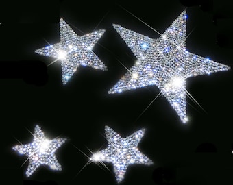 Self-Adhesive Star Applique Bling Rhinestone Star Set  Patches for Shoes,Craft Projects