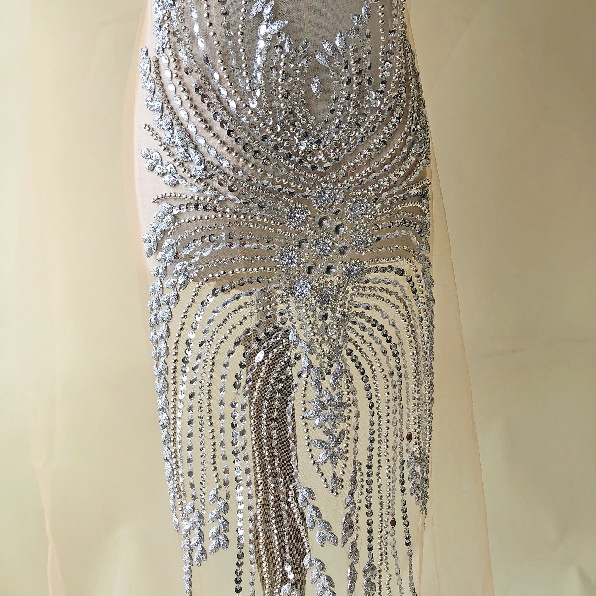 Full Length Body Rhinestone Bodice Front and Back Heavily Etsy