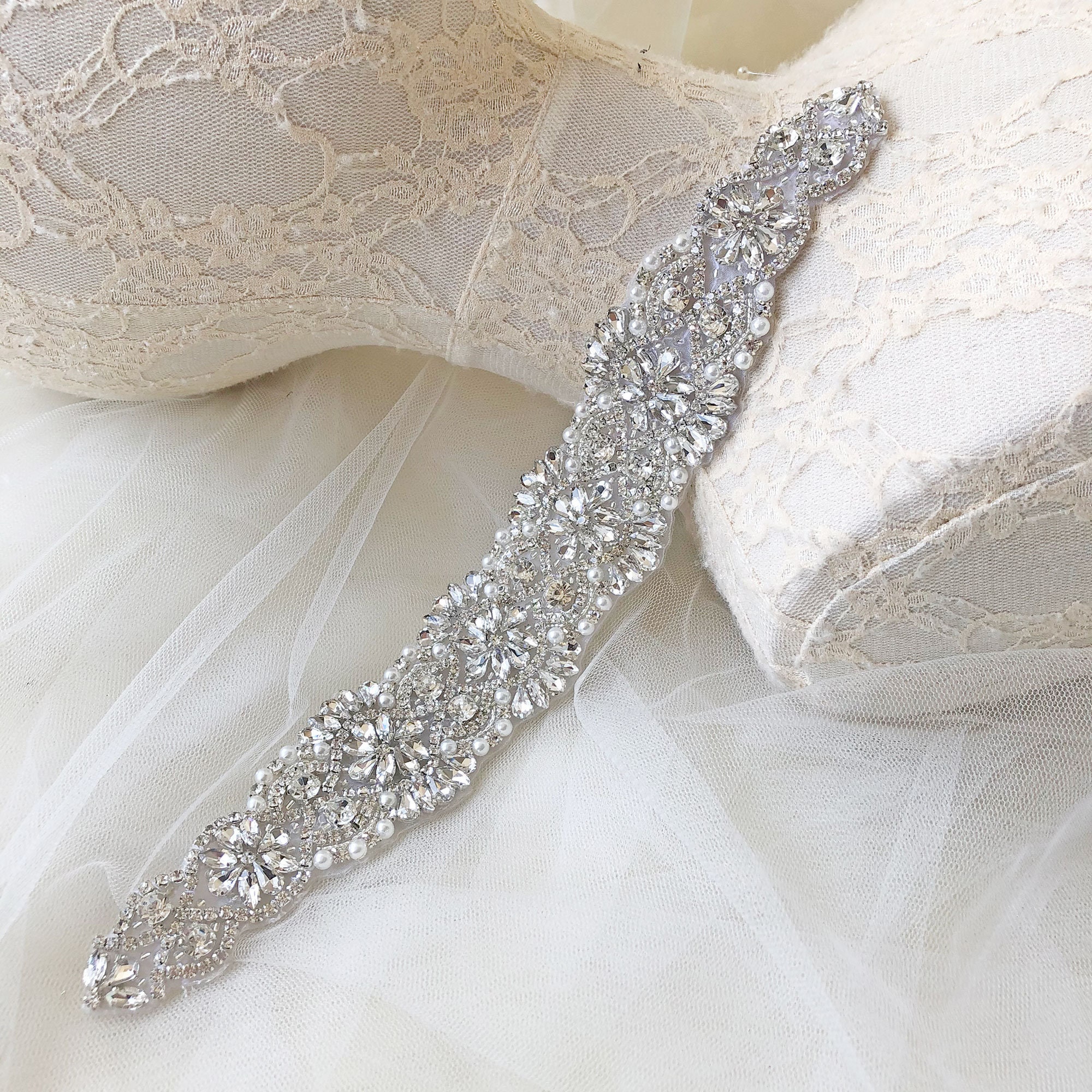 Hiceeden - Cinturón De Novia Con Diamantes De Imitación, Banda De Novia