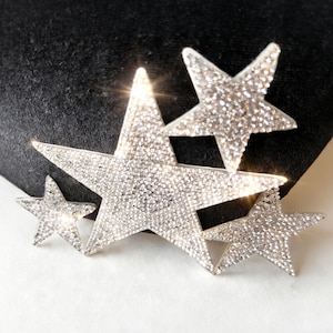 Rhinestone Star Applique Set Self Adhesive Bling Star Patches for Shoes, Clothing, DIY Craft Projects image 3