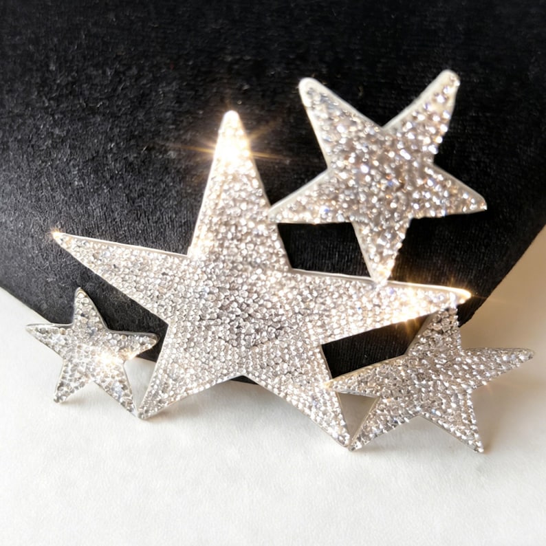 Rhinestone Star Applique Set Self Adhesive Bling Star Patches for Shoes, Clothing, DIY Craft Projects image 3