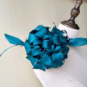 Fascinators Feather Flower Wired Mount Feather Flower Millinery Hat Party Headwear Accessories
