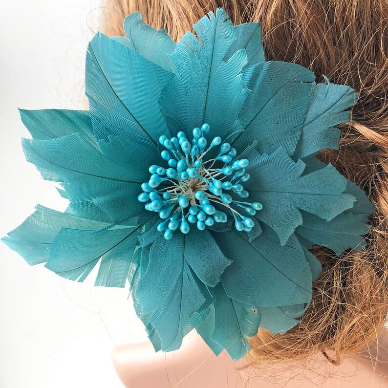 Handmade Flower Feathers Fascinators Feather Flower Wired Etsy