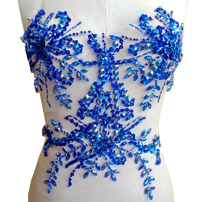 Beaded Bodice Applique Party Bodice Patch Bling Addition for Etsy