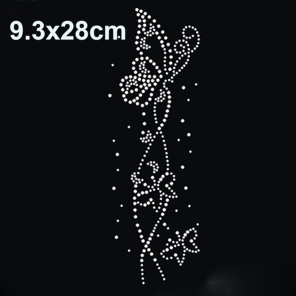 Bling Butterfly Rhinestone Iron On Transfer Hotfix Transfer On Design Flying Butterflies for  DIY Crafting,Costumes