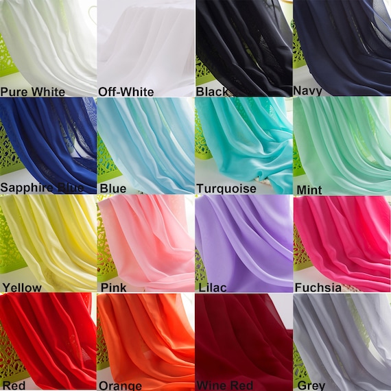 Chiffon Fabric Drapery Dress Chiffon Plain Color Crepe Georgette Fabric for  Wedding, Party, Event Decor 59 Inches Width - Etsy