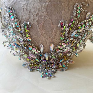 Colorful Collar Applique  Wedding Dress  Beaded Neckline Patch  Bling Addition for Lingerie,Shorts
