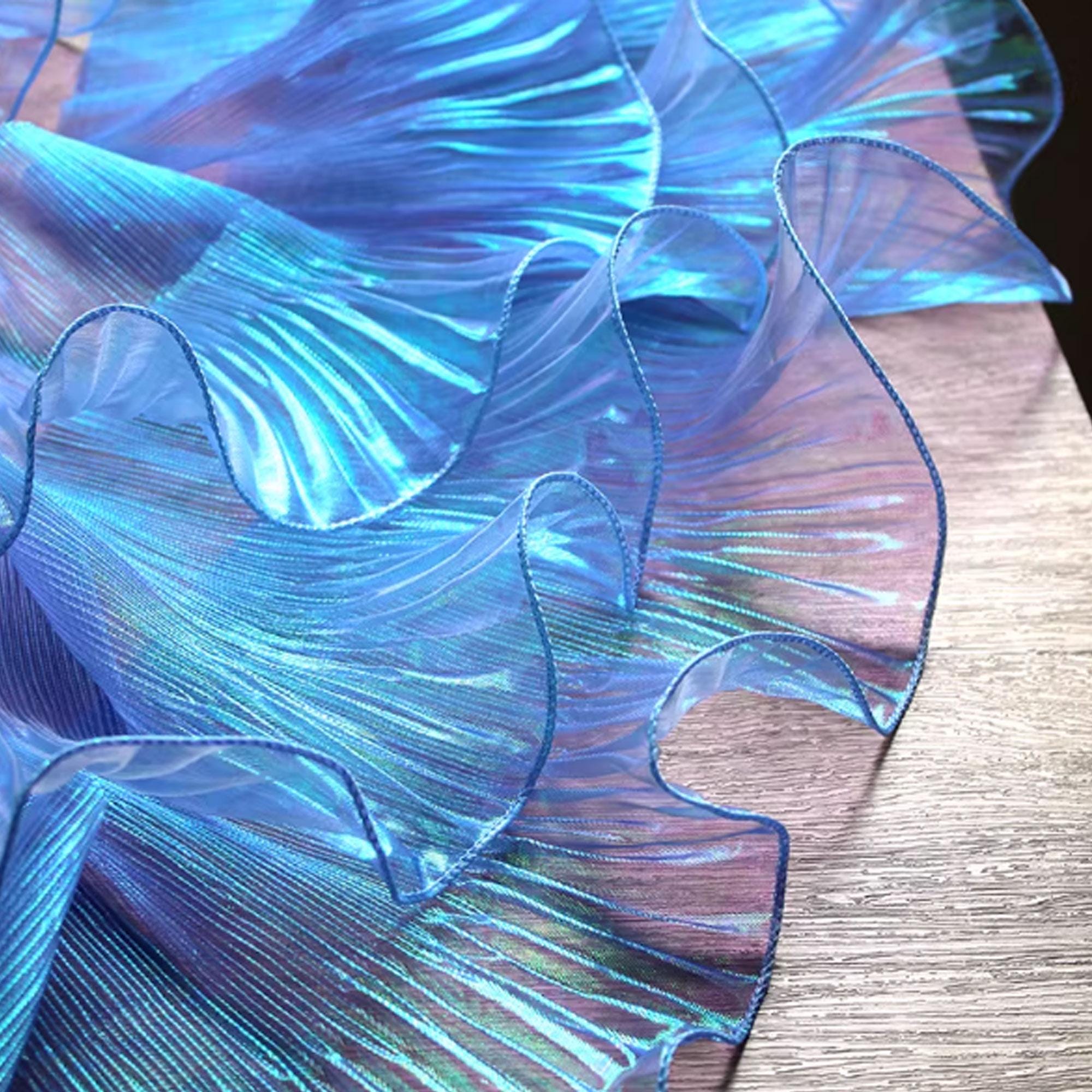 Jellyfish Organza Ruffle Trim Iridescent Pleated Chiffon Ribbon for ...