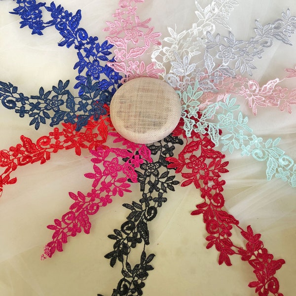 2 pairs  Floral Patches Colorful Floral  Venise Fabric Applique Trims  for Dance Costumes,Bridal Capes