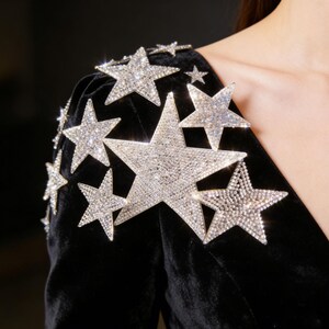 Rhinestone Star Applique Set Self Adhesive Bling Star Patches for Shoes, Clothing, DIY Craft Projects image 4