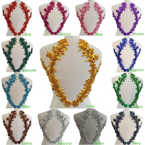 Apliques de folhas frisadas, trajes brilhantes, motivo de apliques para casamento, festa