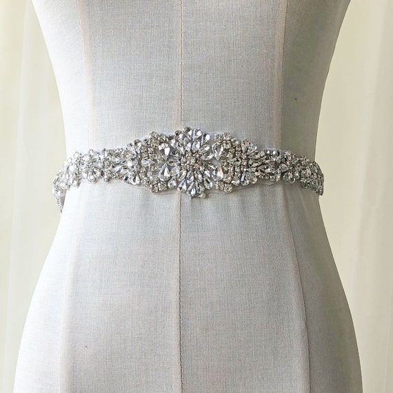 Wedding Dress sash (sew-on) NEW! Sew On Pearl Belt – JazzyAndGlitzy main image 2