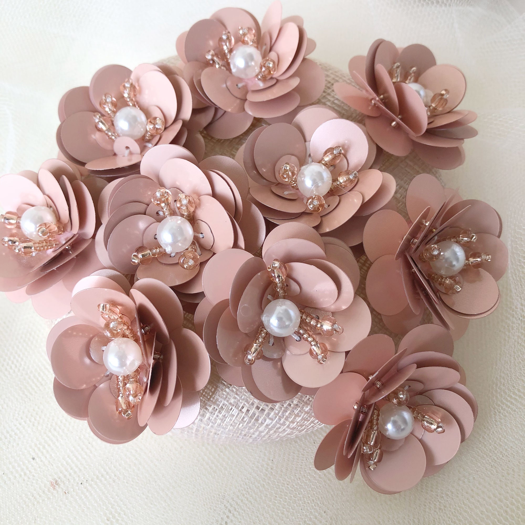 Pink Bow Ditzy Floral Applique Set