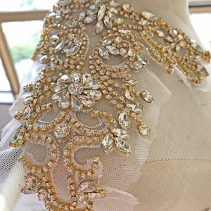 Bling Rhinestone Applique Sparkle Shoulder Decoration Party Costumes Accessories