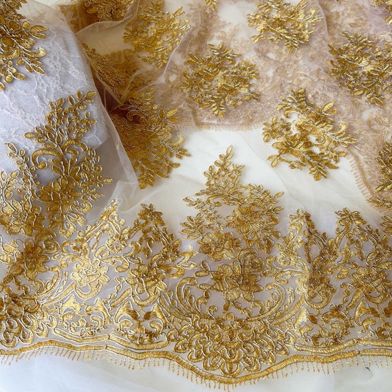 Exquisite Gold Lace Fabric, Golden Embroidery Mesh Lace Fabric, Soft Tulle  Lace Fabric for Formal Dress, Prom Gown, Bridal Wedding Robe -  Israel