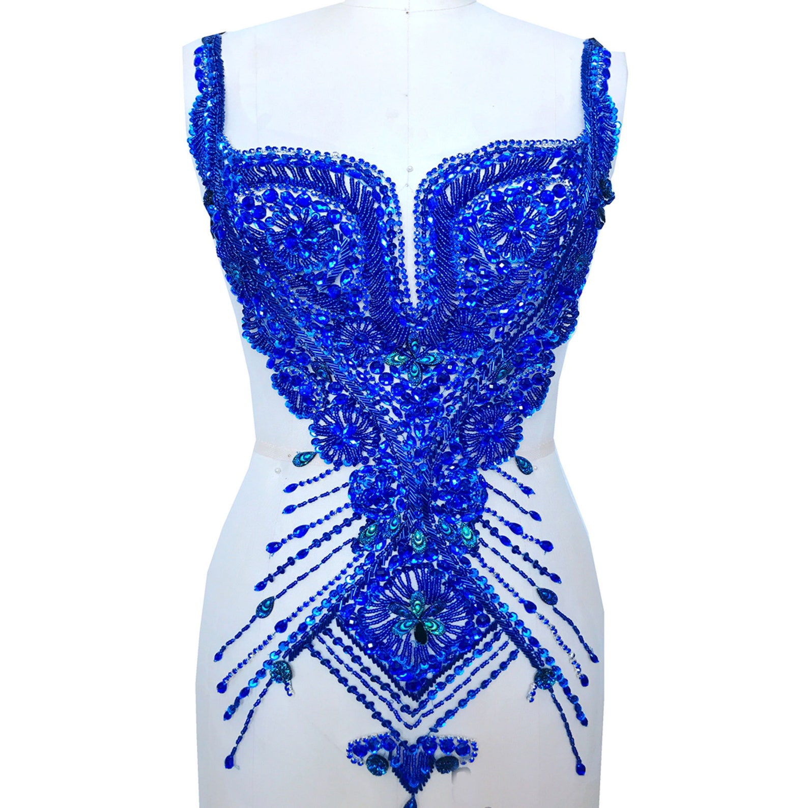 Square Beaded Bodice Applique Sparkly Front Rhinestone Etsy