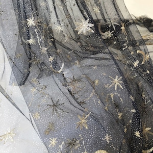 Black Star Lace Fabric by the Yard Celestial Costume Lace - Etsy