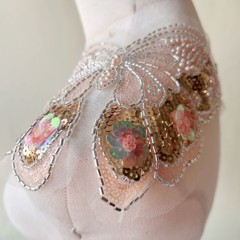 Beaded Butterfly Applique Colorful and Sparkling Sequined Butterfly for Party Dress image 5