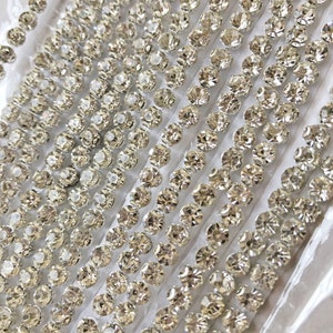 Silver Strass Trim Smal Kristall Axelrem Strass Bälte Bling Accenter för Bröllopsklänning