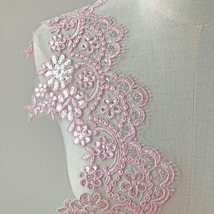 Schimmernde Pailletten-Spitzenbesatz-Bulk-Lager schnurgebundene Stickerei-Blumenspitze-Fransen-Kleid-Saum für Tanzkostüme