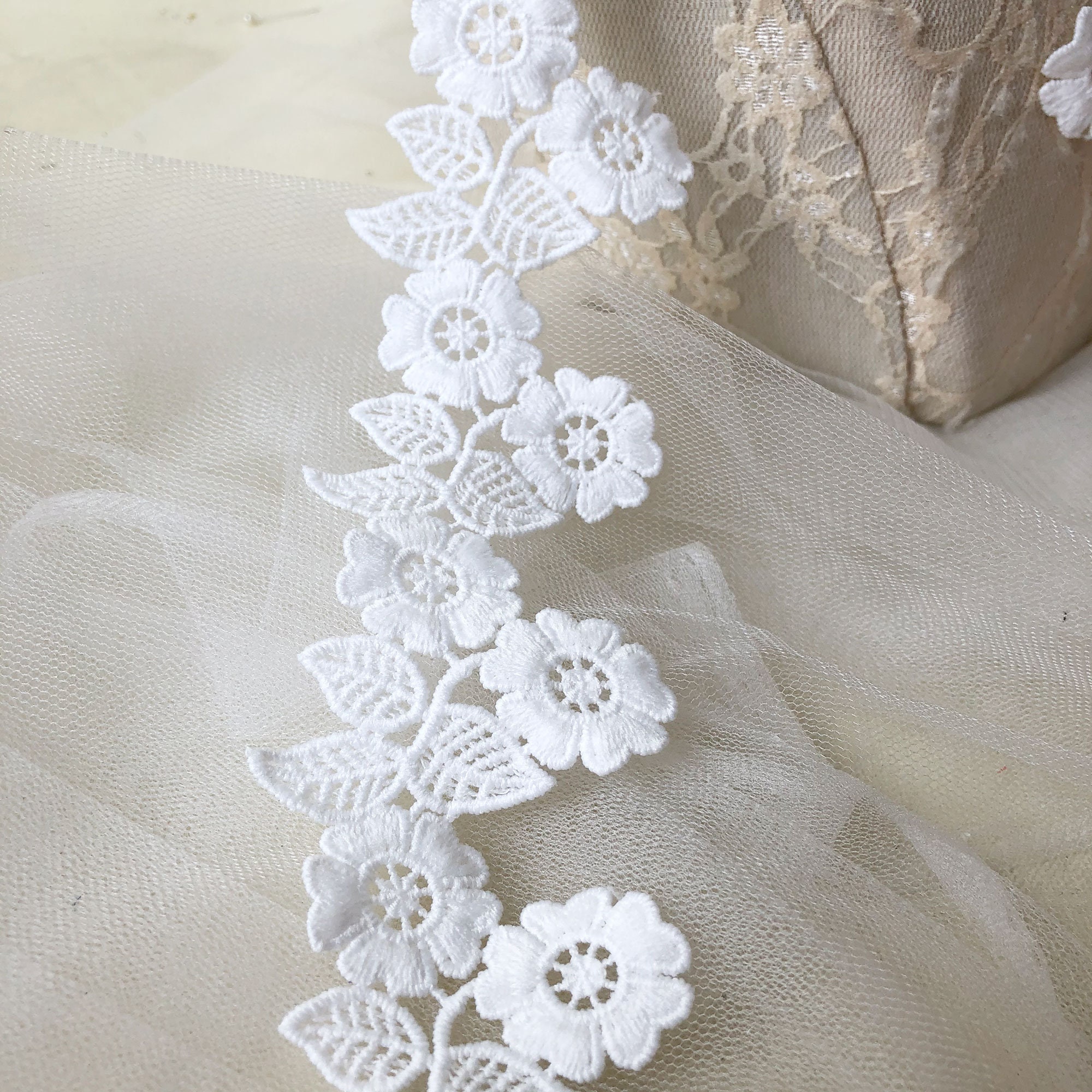 Flower Trim by the Yard Guipure Flower Ribbon for Crafts - Etsy