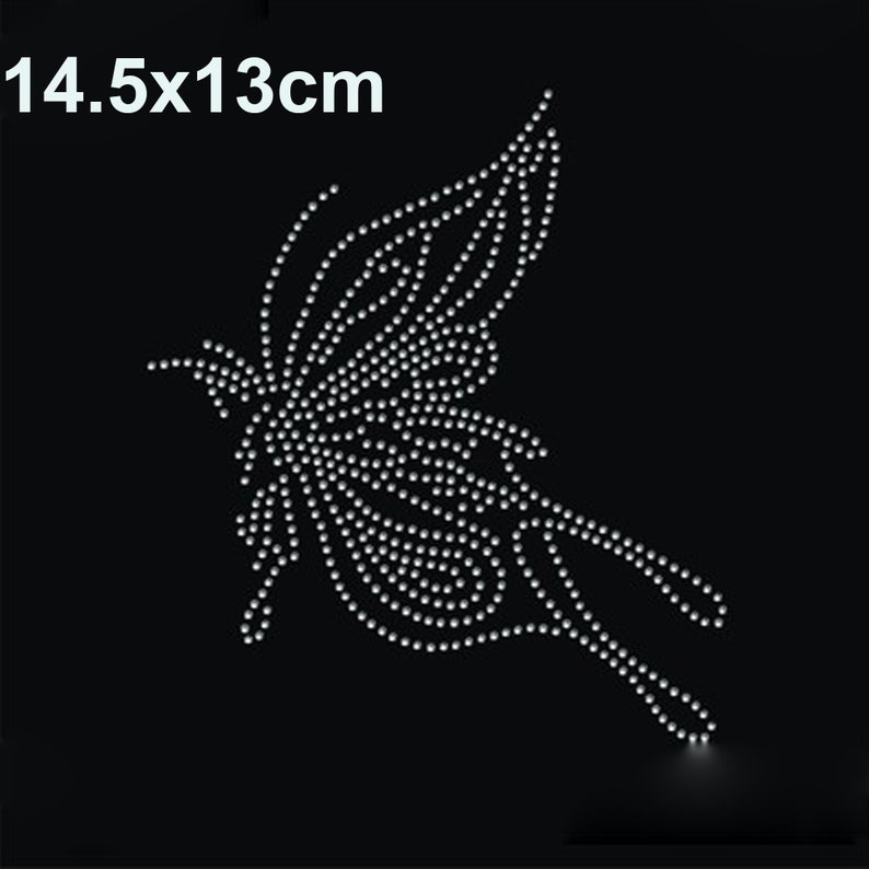 Bling Rhinestone Butterfly Iron on Transfer Hotfix Transfer on Design ...