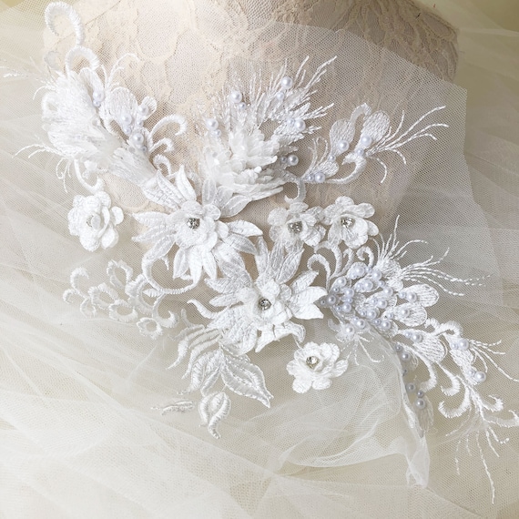 26 colori guipure ricamo pizzo applique motivo floreale toppe applique cucito su abito da sposa sera abito gonna fai da te artigianato 1 pezzo - Italia