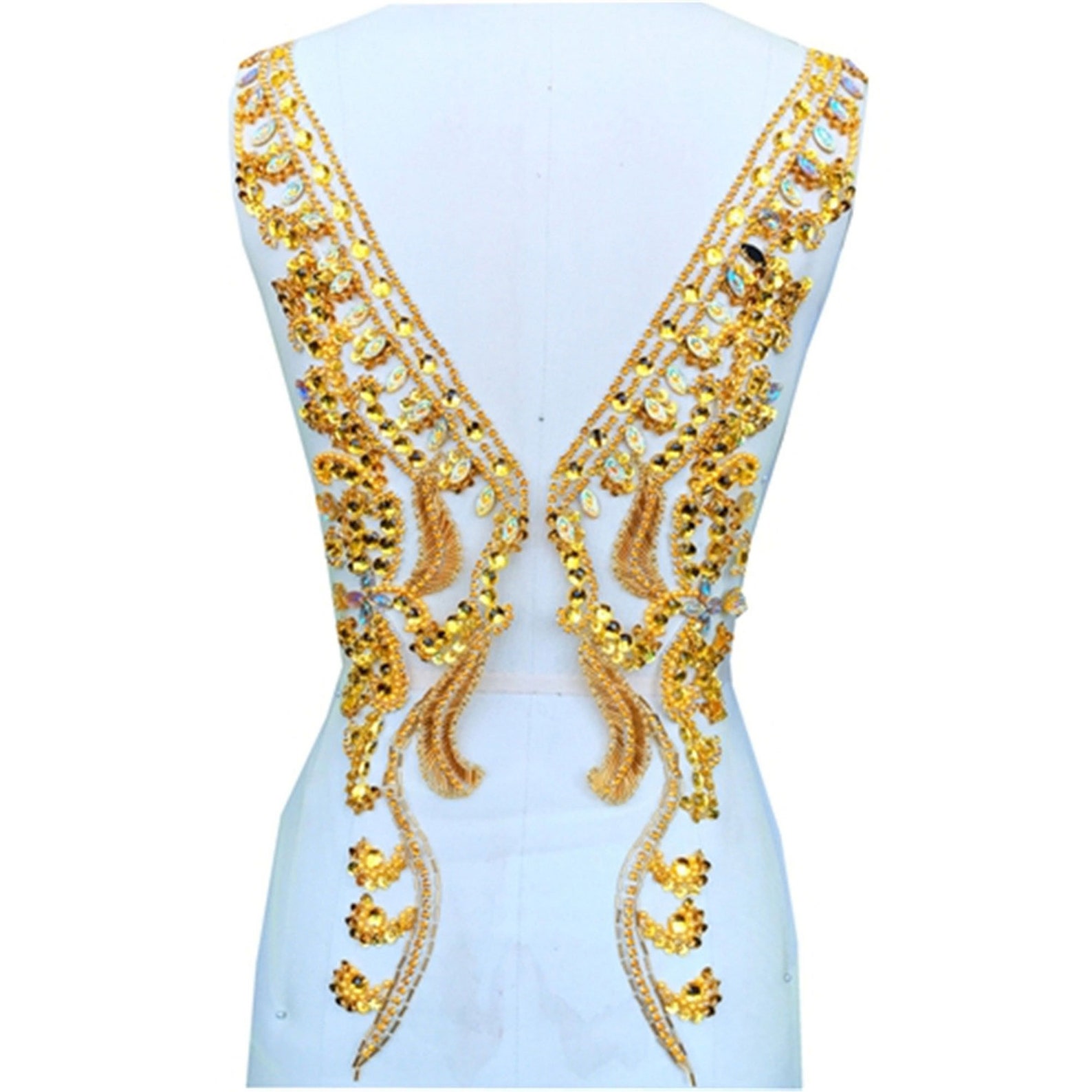 Royal Beaded Bodice Applique Front Back Rhinestone Bodice Etsy