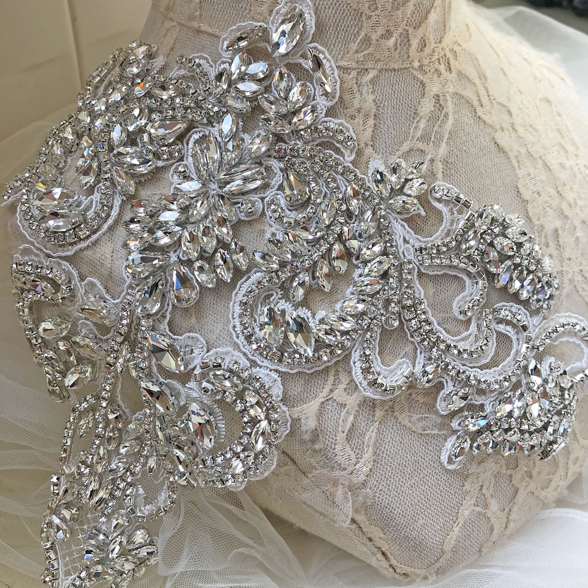 Sparkling Rhinestone Applique Bling Embellished Clear Crystal Etsy