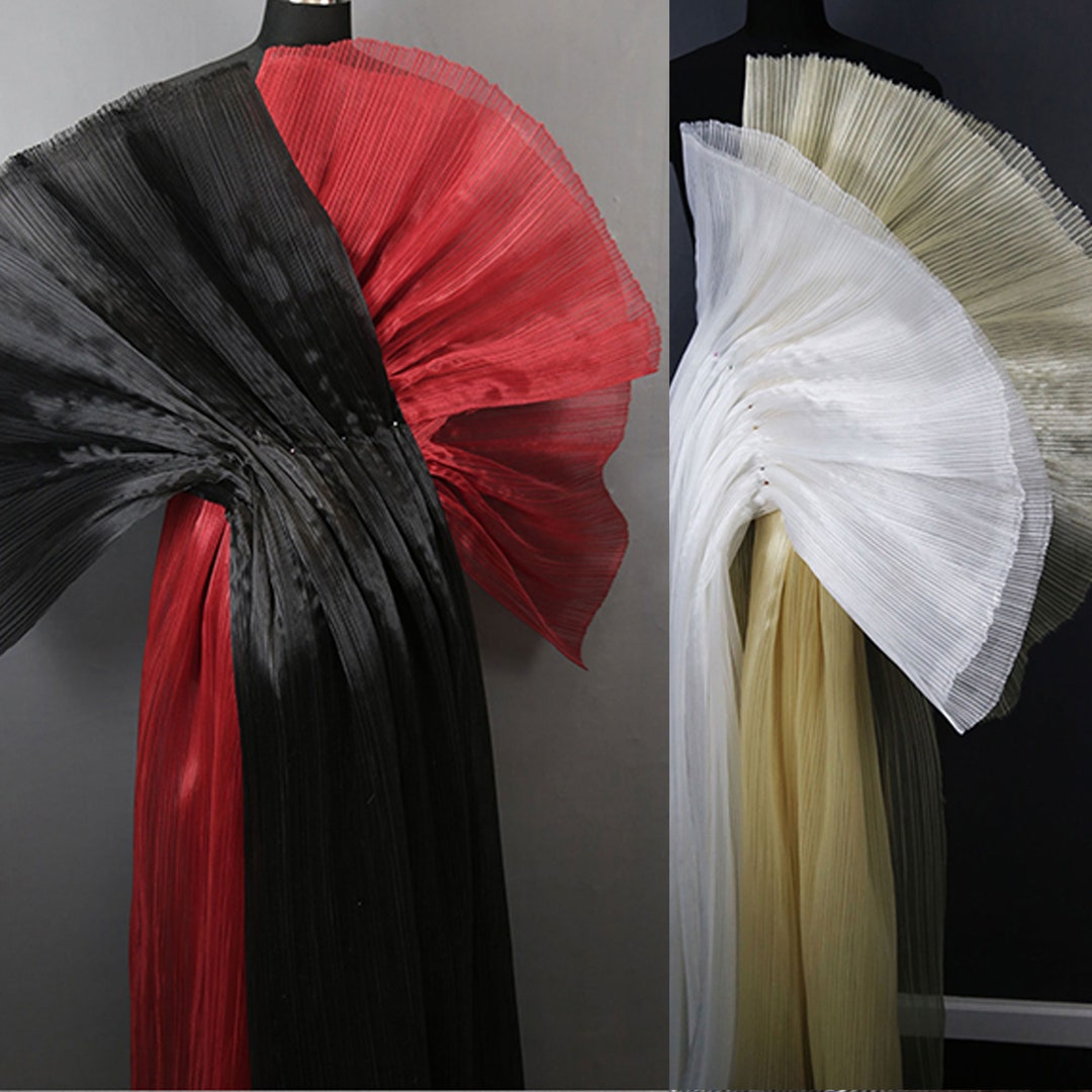 Ruffle Fabric Stiff Pleated Fabric Texture Organza Fabric for Stage ...