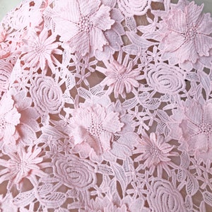 Guipure Lace Fabric by Yard 3D Flower  Fabric Beach Swing Dress Fabric Overlay Fabric for Dress Tops