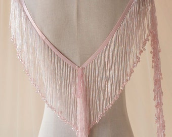 Beaded Tassel Fringe Trim  Heavily Drips Beads Fringe  for Carnival,Prom