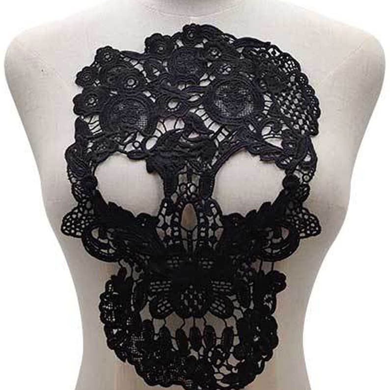 Skeleton Head Applique Bones Cool Skull  Sewing Venice Patch DIY Accessories for  Halloween Ghost Costumes 