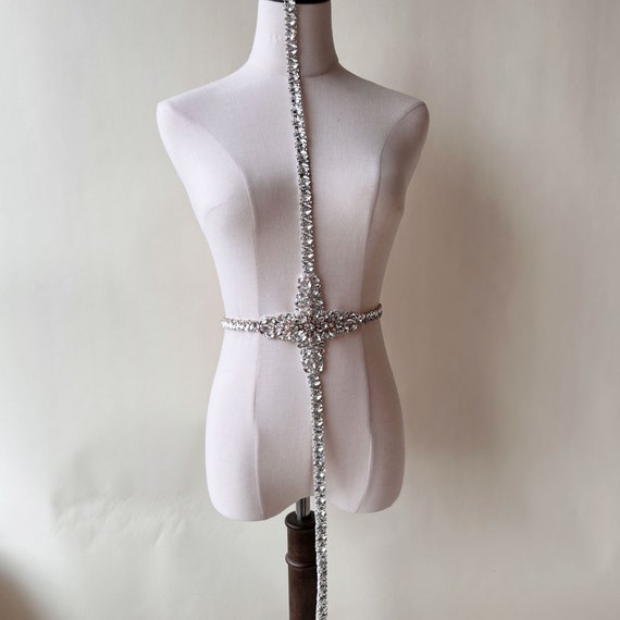 Applique Di Strass Con Catena - Per Abiti Da Sposa, Vestiti, Scarpe E Accessori Fai Da Te - Foto 10