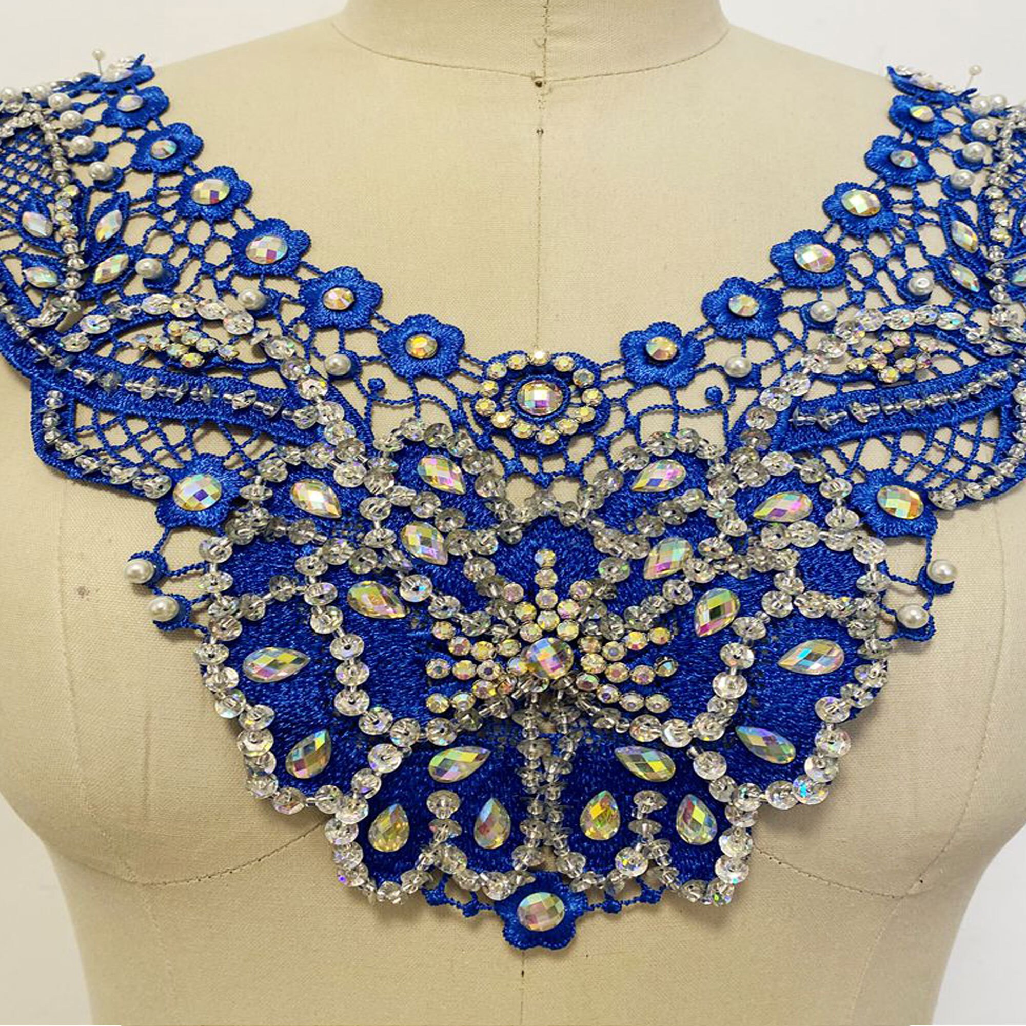 Parure de mariage strass carré et perles - Ref E060 - Bijoux de mariage