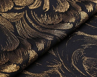 Plumes d’or Jacquard Tissu par cour Chatoyante Draperie tissu floral pour Tuxedo Party Robe 63 pouces largeur