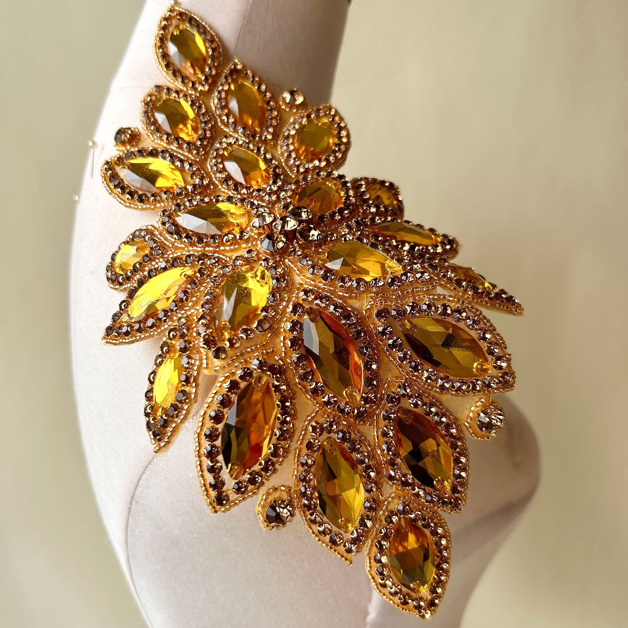 Strass Sposa Brillantini Catena Danza Costume Motivo Abito Da - Foto 7