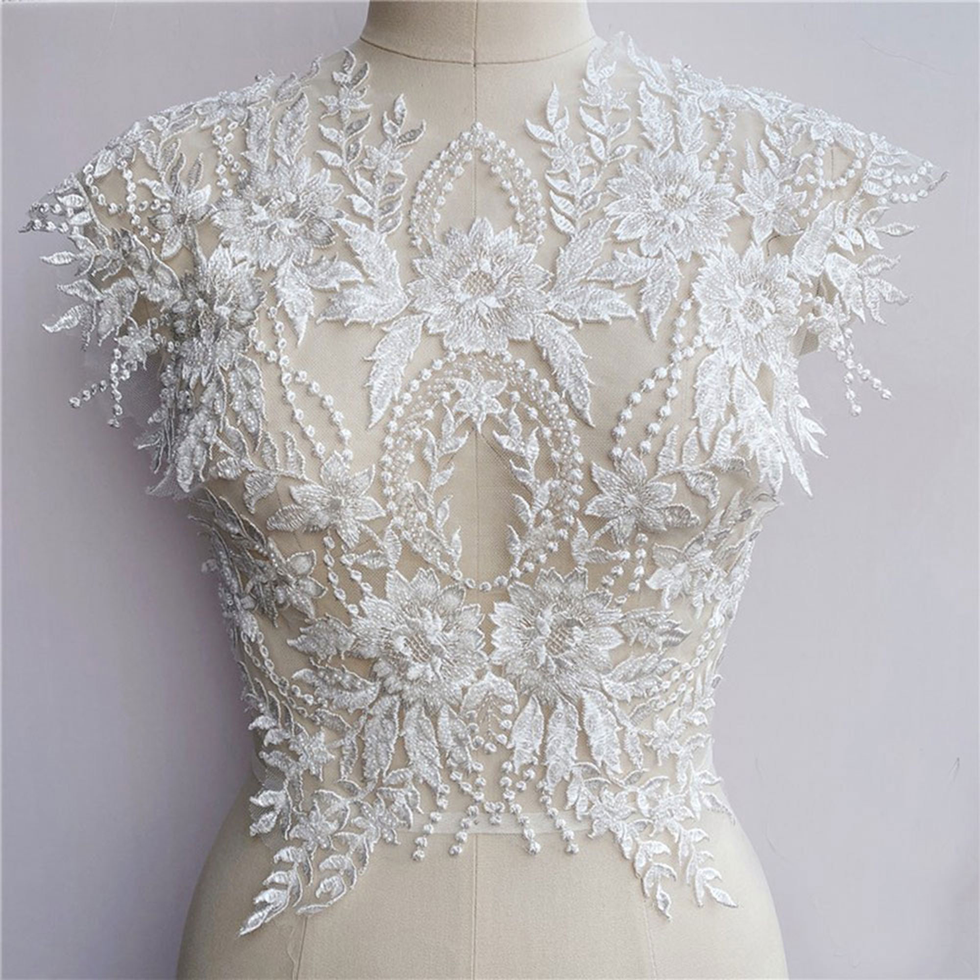 Embroidered Lace White off Shoulder Dress