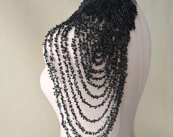 Beaded Tassle Applique Uniform Shoulder Badge Mirror Pair Epaulet Shoulder Embellishment
