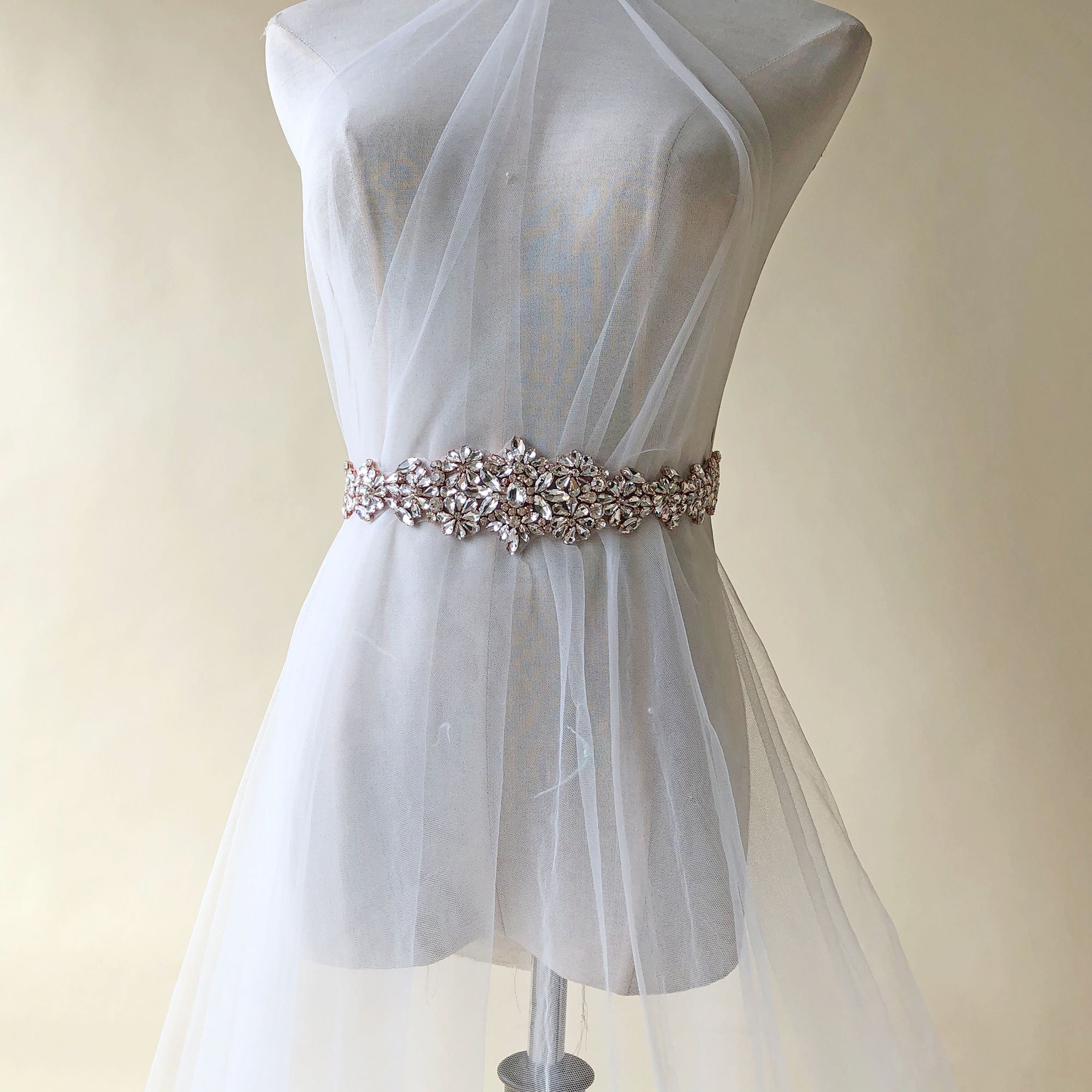 Stellar Rose Rosegold Rhinestone Hair Bling or Bling Belt, just add ribbon  65608 main image 1