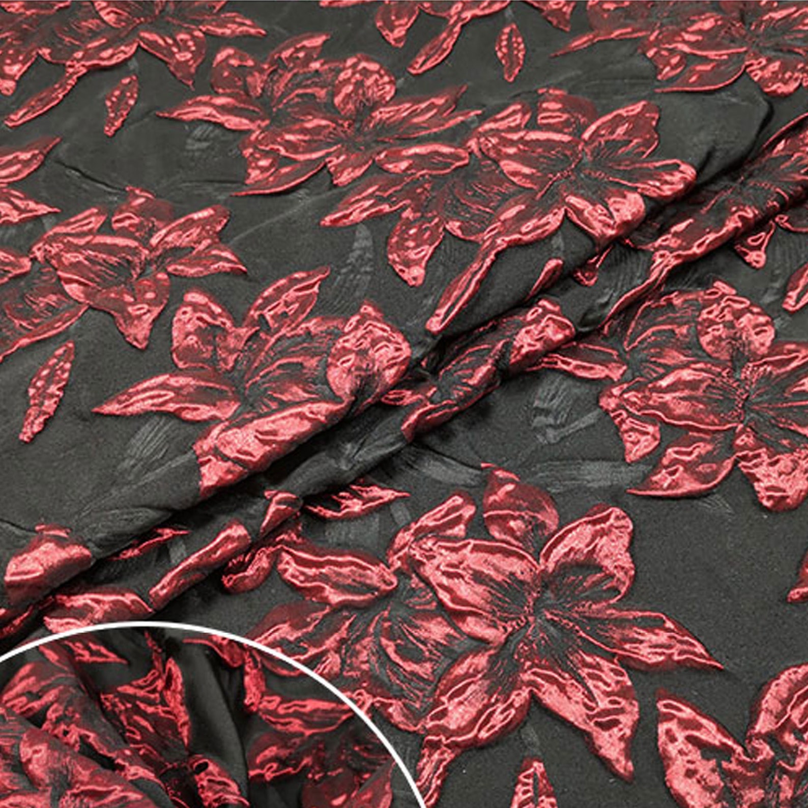 Lily Damask Jacquard Fabric by Yard Embossed Flower Brocade Etsy