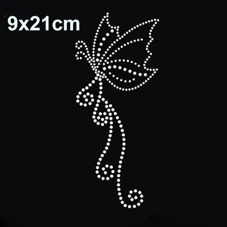 Bling Rhinestone Butterfly Iron on Transfer Hotfix Transfer on Design ...