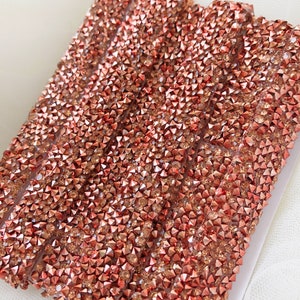 Garniture perlée de strass par fer de cour sur la ceinture perlée applique ruban rose or frange noire pour des costumes de partie de mariage