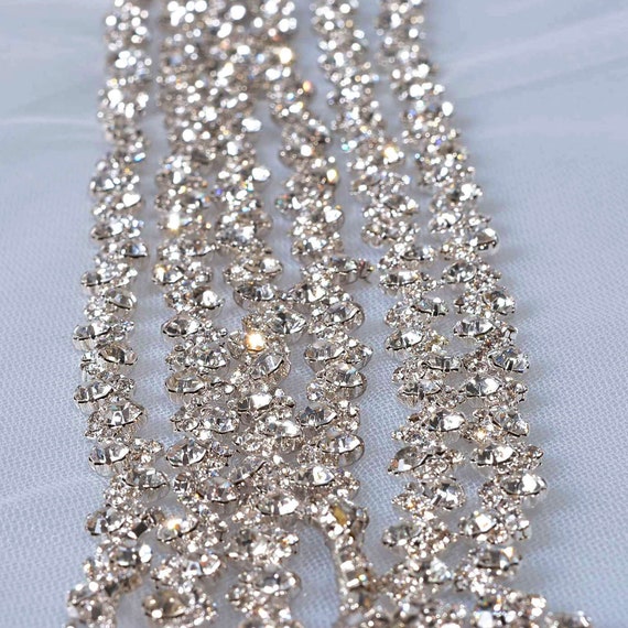 Sparkle Crystal Rhinestone Chain Belts YooAi Crystal Waist Belt for Women - Rhinestone Chain Belt  main image 2