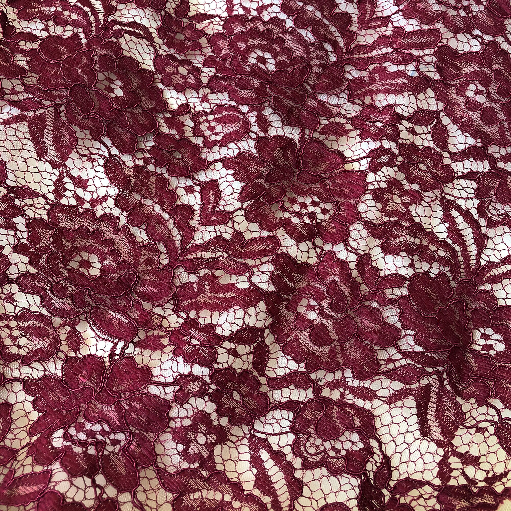 Corded Flower Lace Fabric by Yard Red Lace Tulle Fabric Etsy UK