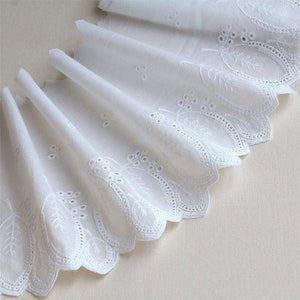 Eyelet Cotton Fabric Trim by yard Off-White Cotton  Fringe Trim  Sewing Accessories Costumes Lace Edge