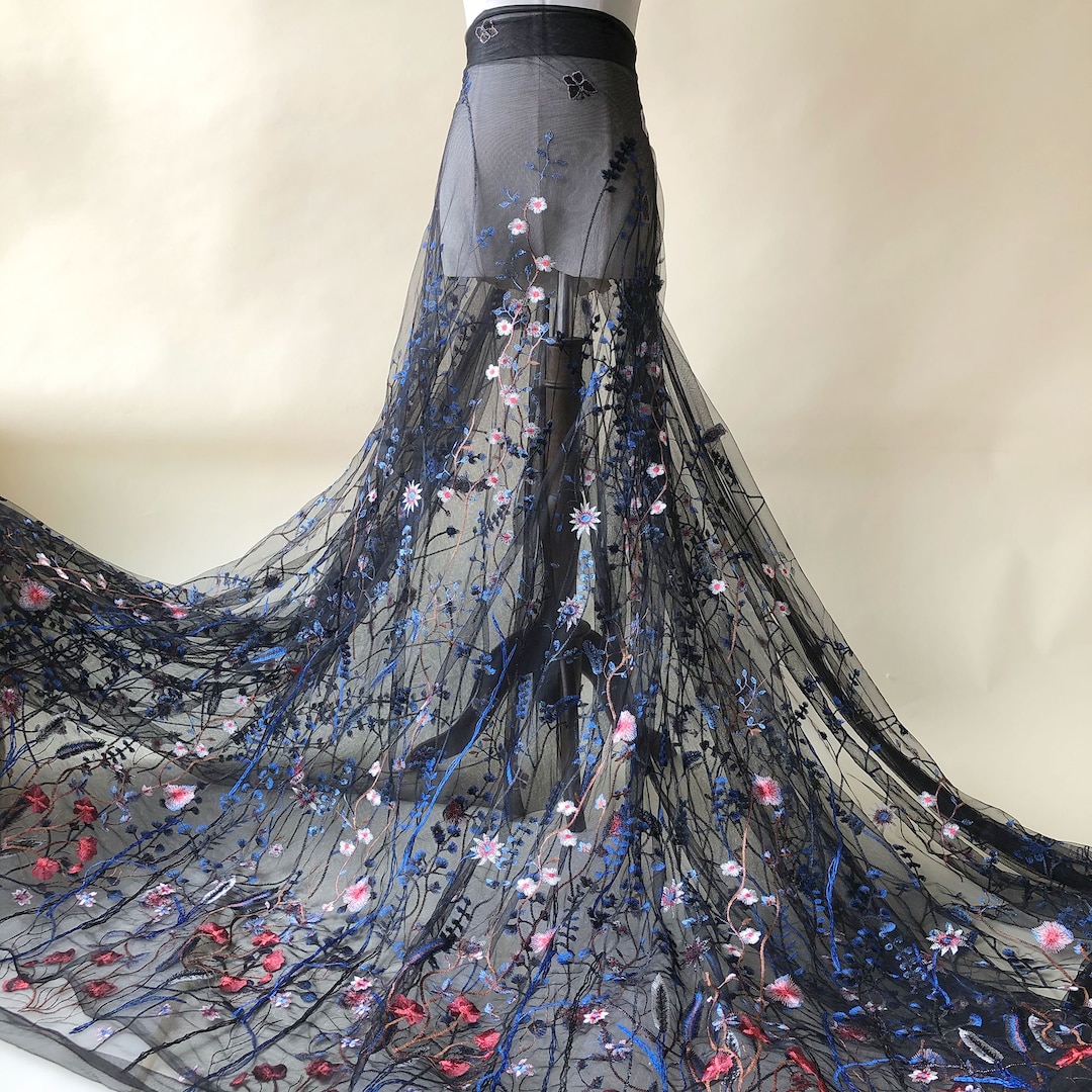 Floral Lace Layered Tulle Dress