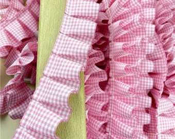 Pleated Fabric Edge by yard Grid Pattern Ruffled Trim Crafting Lace for DIY Craft Projects Lingerie Shorts