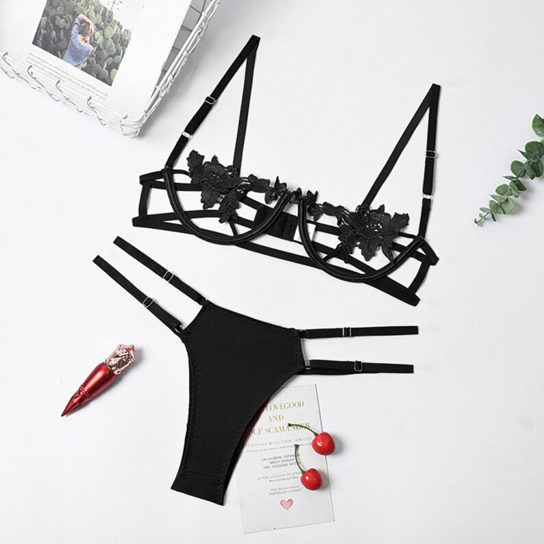 Sexy Lingerie Women S Underwear Set See Through Brassiere Etsy